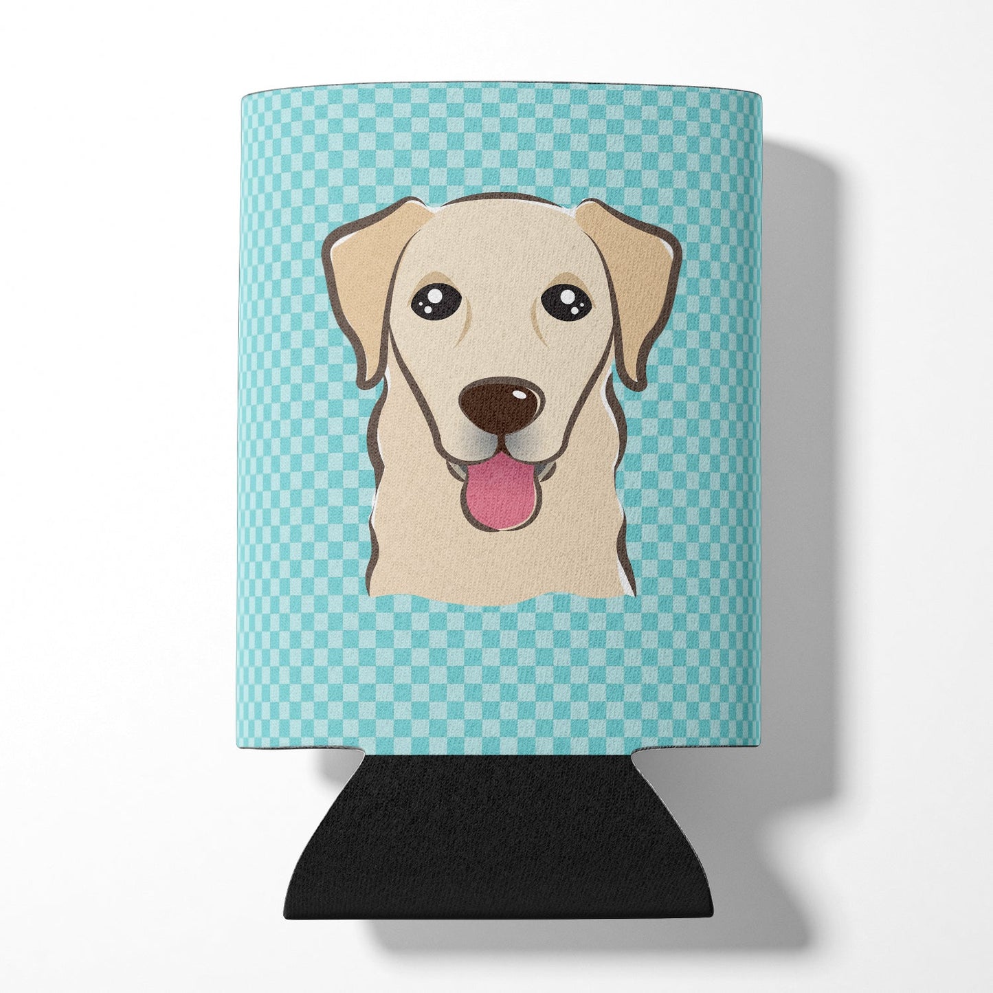 Checkerboard Blue Golden Retriever Can or Bottle Hugger BB1190CC