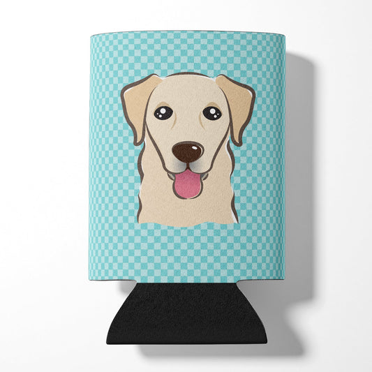 Checkerboard Blue Golden Retriever Can or Bottle Hugger BB1190CC