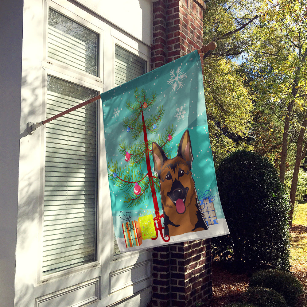 Christmas Tree and German Shepherd Flag Canvas House Size BB1583CHF