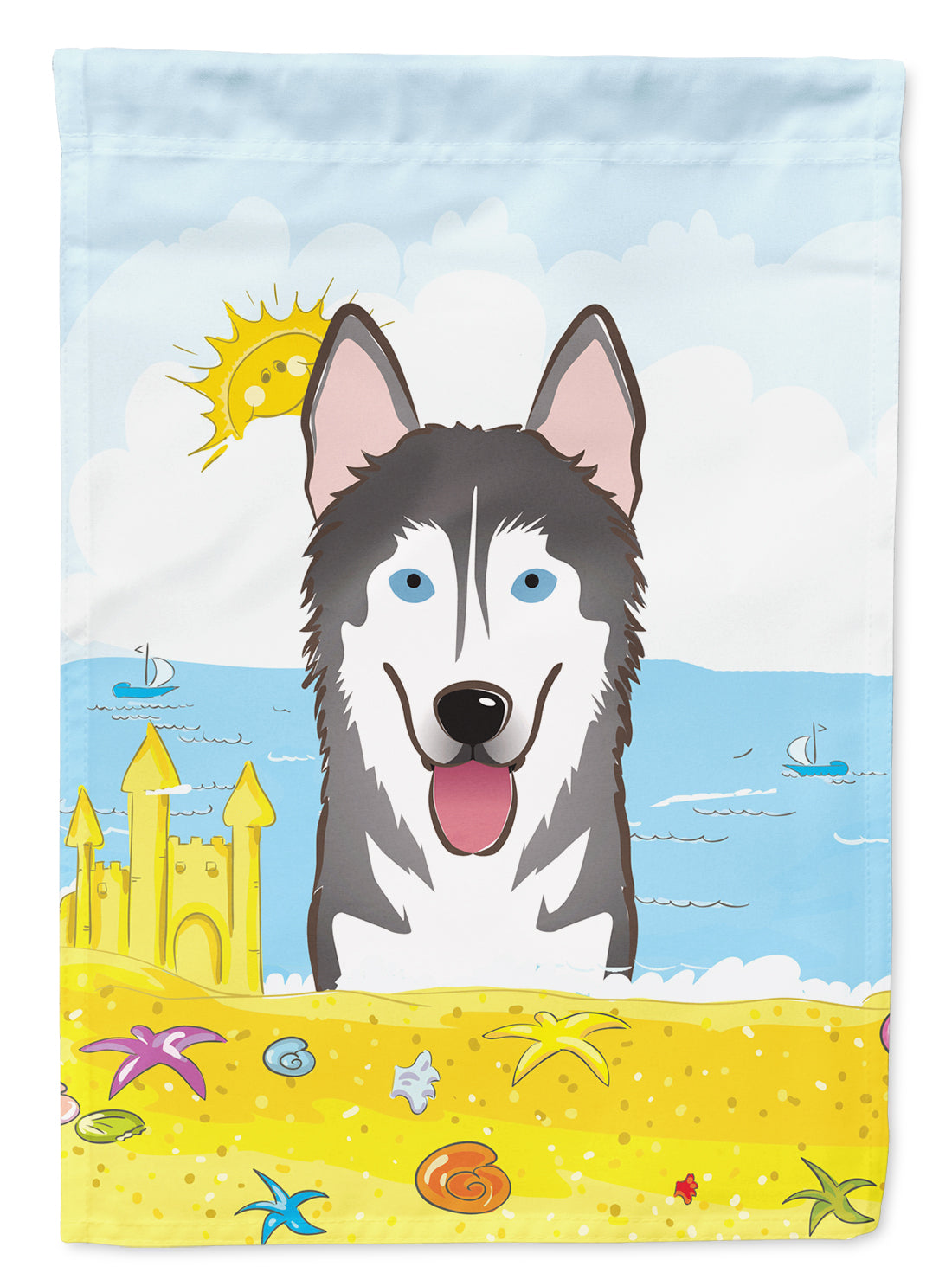 Alaskan Malamute Summer Beach Garden Flag – Decorative Outdoor Yard Flag BB2086GF