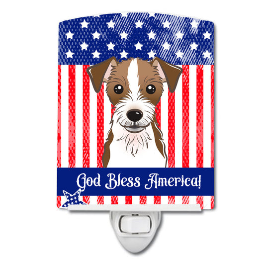American Flag and Jack Russell Terrier Ceramic Night Light BB2132CNL