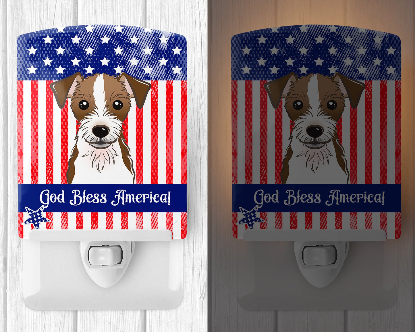 American Flag and Jack Russell Terrier Ceramic Night Light BB2132CNL