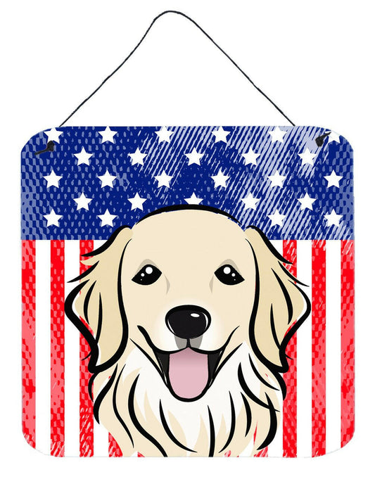 American Flag and Golden Retriever Wall or Door Hanging Prints BB2135DS66