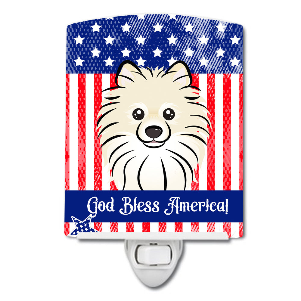 American Flag and Pomeranian Ceramic Night Light BB2137CNL
