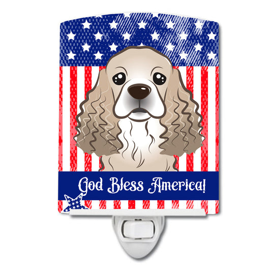 American Flag and Cocker Spaniel Ceramic Night Light BB2146CNL