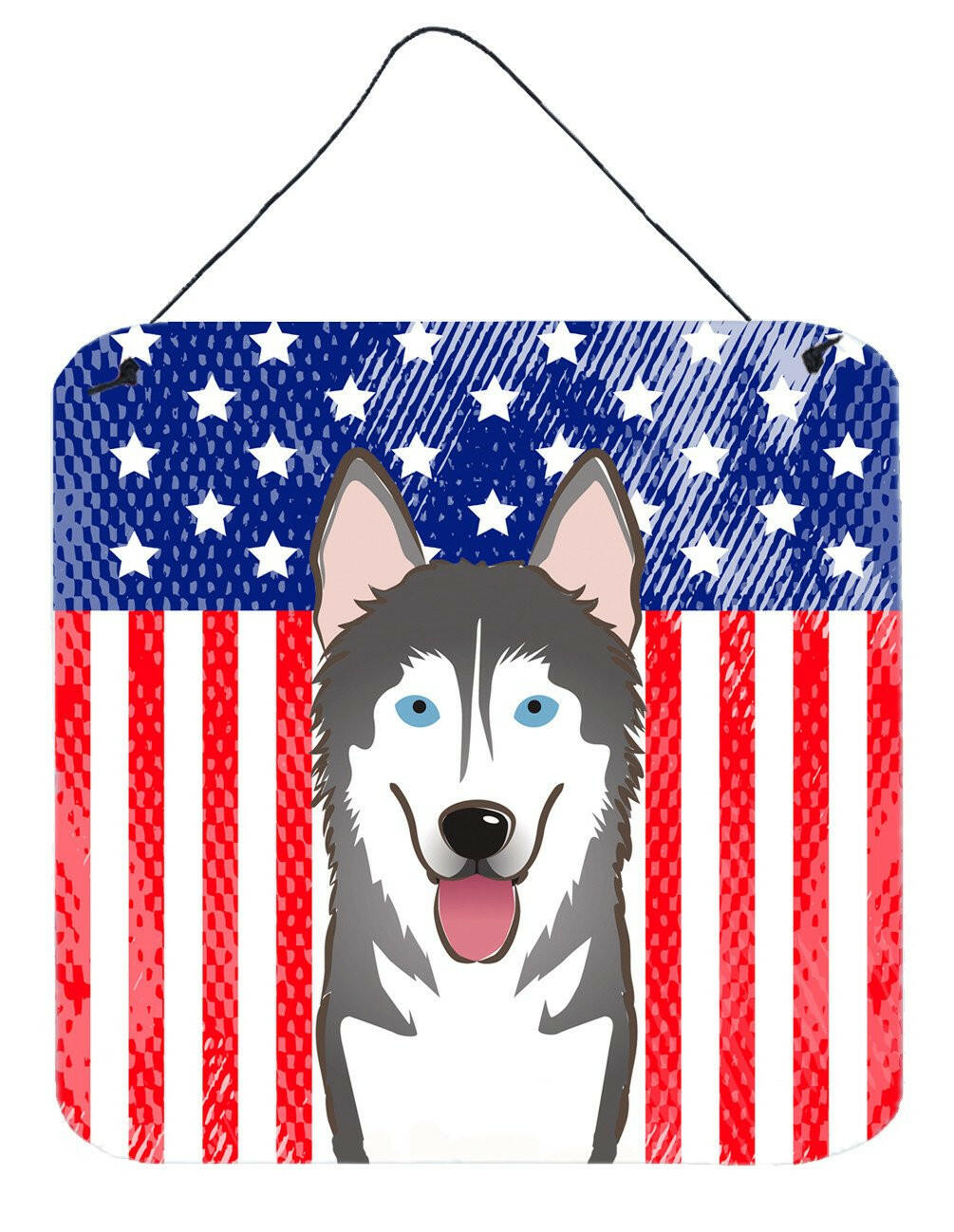 American Flag and Alaskan Malamute Wall or Door Hanging Prints BB2148DS66