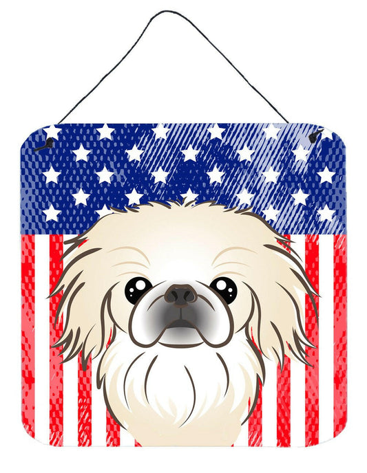 American Flag and Pekingese Wall or Door Hanging Prints BB2151DS66