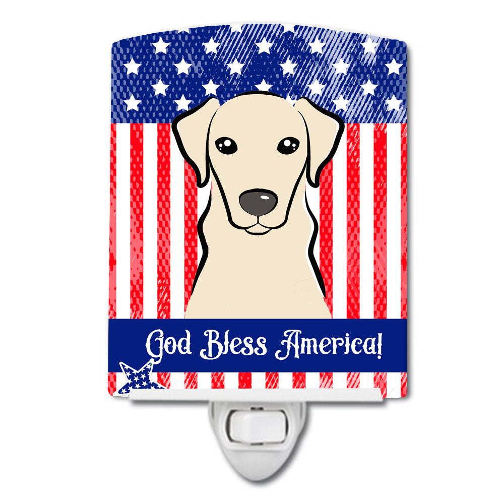 American Flag and Yellow Labrador Ceramic Night Light BB2152CNL