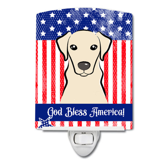 American Flag and Yellow Labrador Ceramic Night Light BB2152CNL