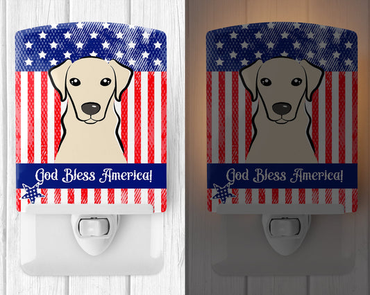 American Flag and Yellow Labrador Ceramic Night Light BB2152CNL