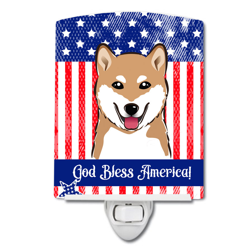American Flag and Shiba Inu Ceramic Night Light BB2155CNL