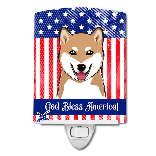 American Flag and Shiba Inu Ceramic Night Light BB2155CNL