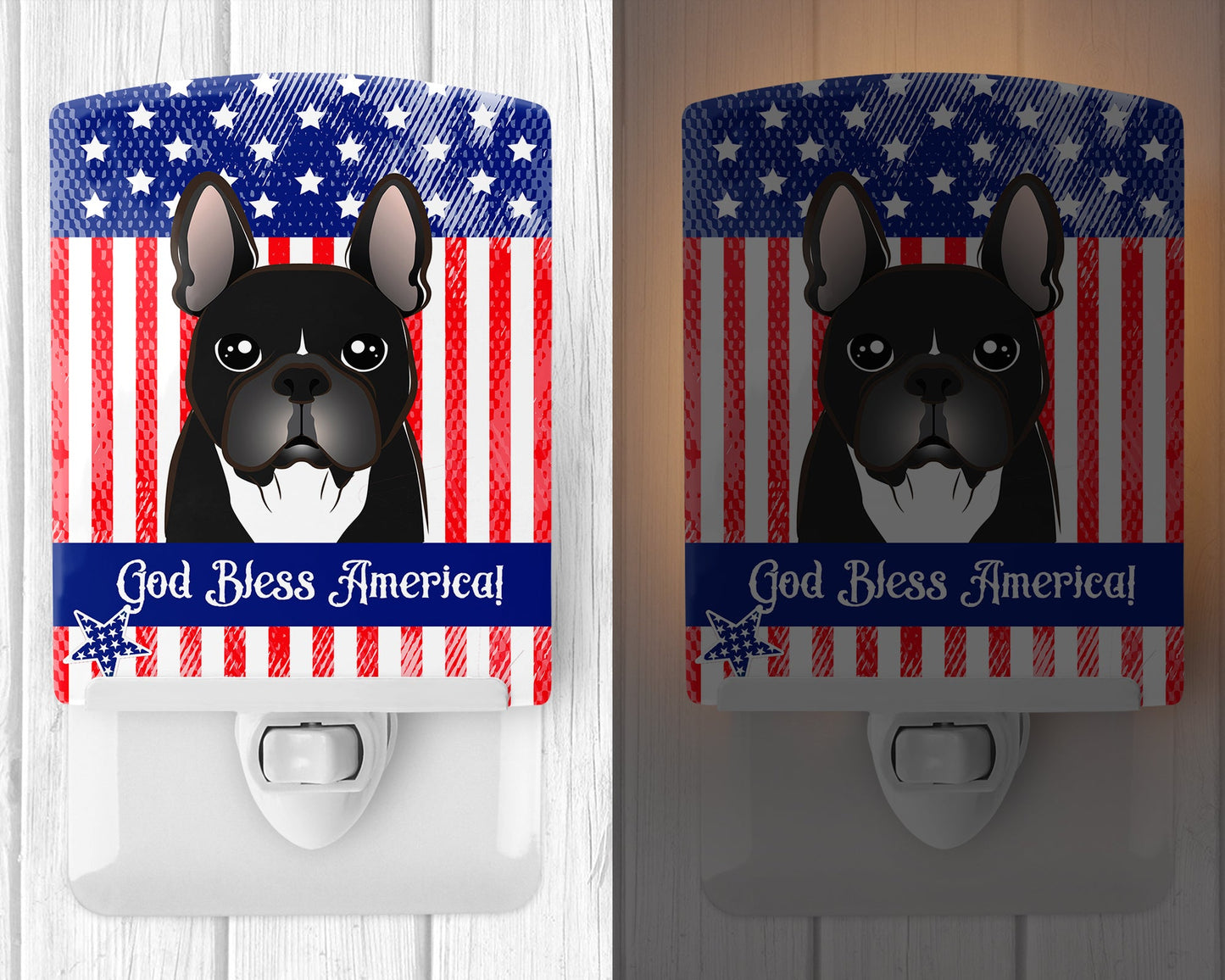 American Flag and French Bulldog Ceramic Night Light BB2157CNL