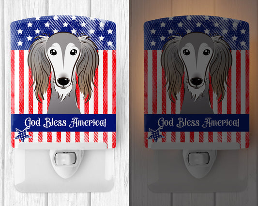 American Flag and Saluki Ceramic Night Light BB2159CNL