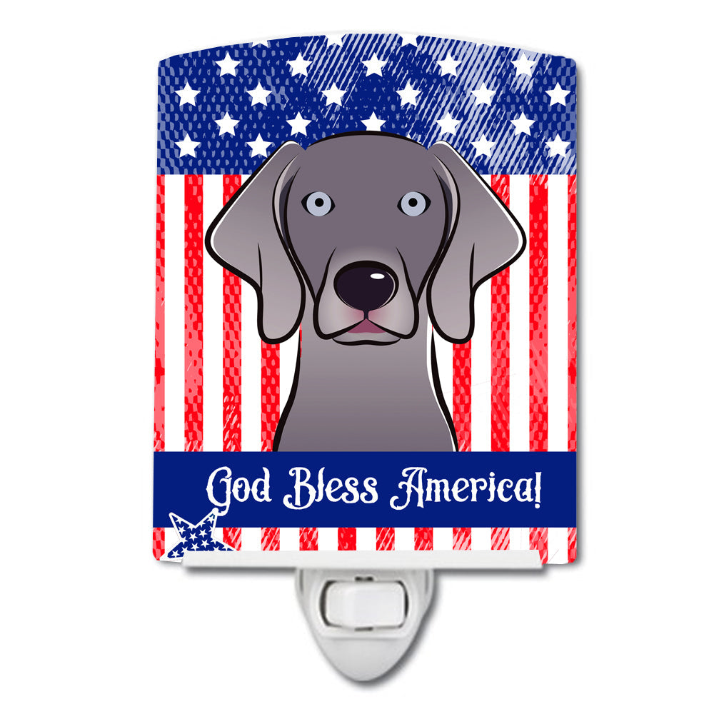 American Flag and Weimaraner Ceramic Night Light BB2161CNL