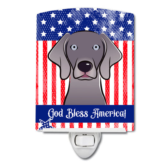 American Flag and Weimaraner Ceramic Night Light BB2161CNL