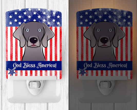 American Flag and Weimaraner Ceramic Night Light BB2161CNL