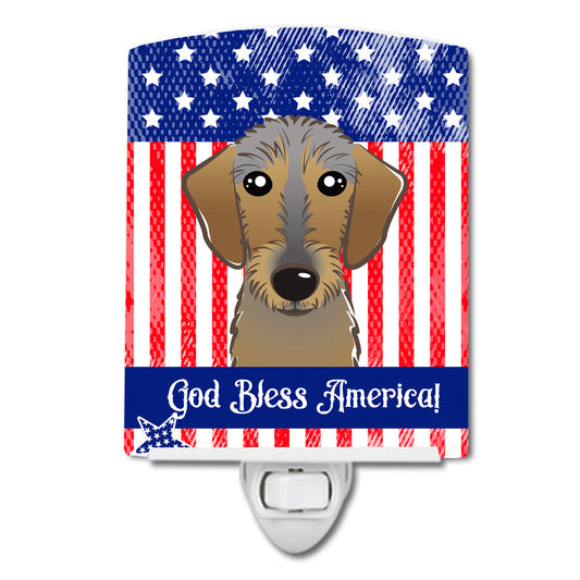 American Flag and Chocolate Labrador Ceramic Night Light BB2164CNL