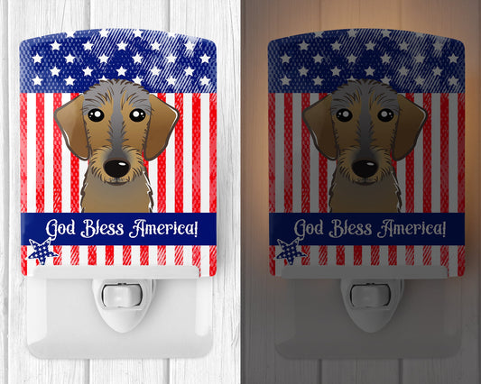 American Flag and Chocolate Labrador Ceramic Night Light BB2164CNL