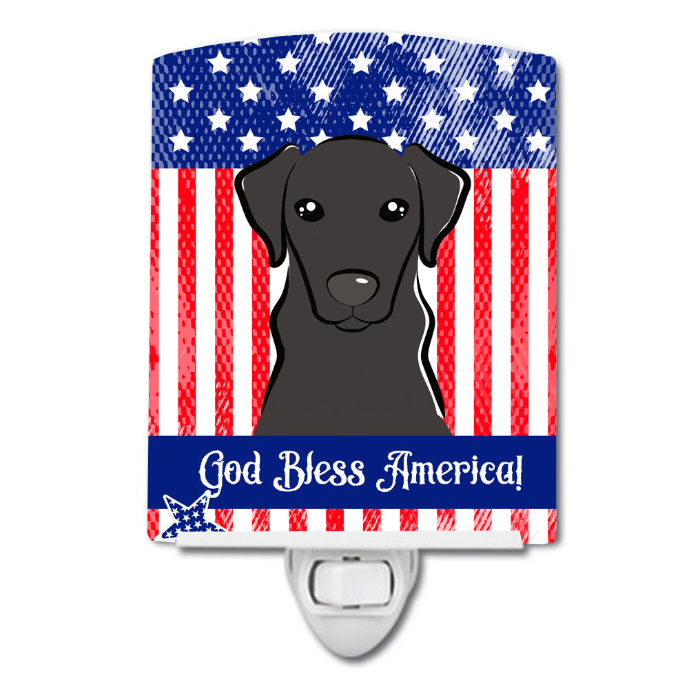 American Flag and Black Labrador Ceramic Night Light BB2165CNL