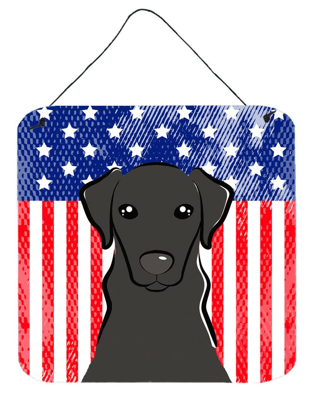 American Flag and Black Labrador Wall or Door Hanging Prints BB2165DS66