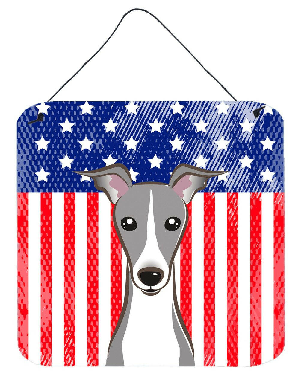 American Flag and Italian Greyhound Wall or Door Hanging Prints BB2166DS66