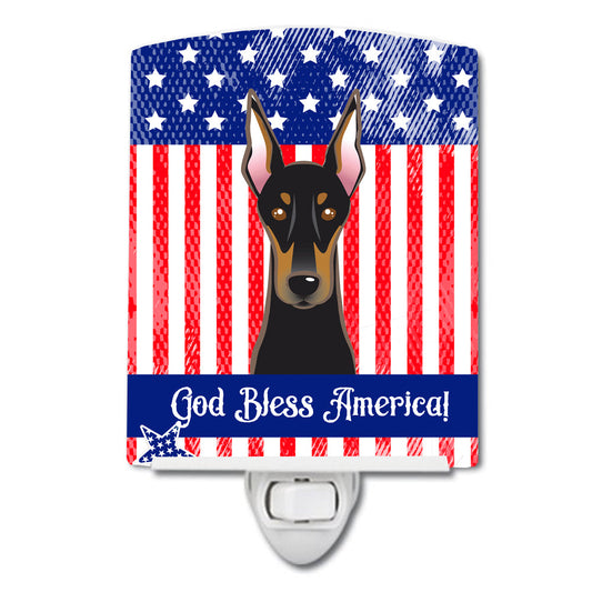 American Flag and Doberman Ceramic Night Light BB2175CNL