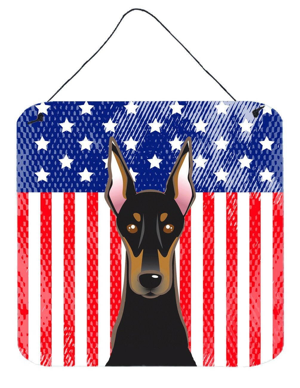 American Flag and Doberman Wall or Door Hanging Prints BB2175DS66