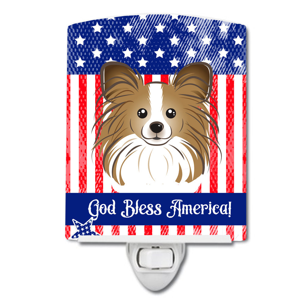 American Flag and Papillon Ceramic Night Light BB2178CNL