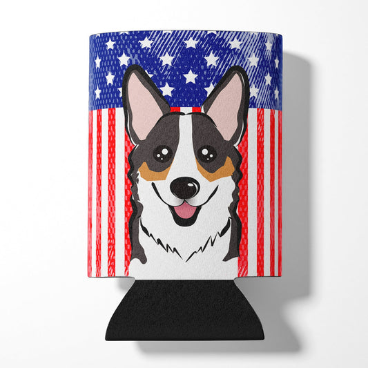 American Flag and Tricolor Corgi Can or Bottle Hugger BB2185CC