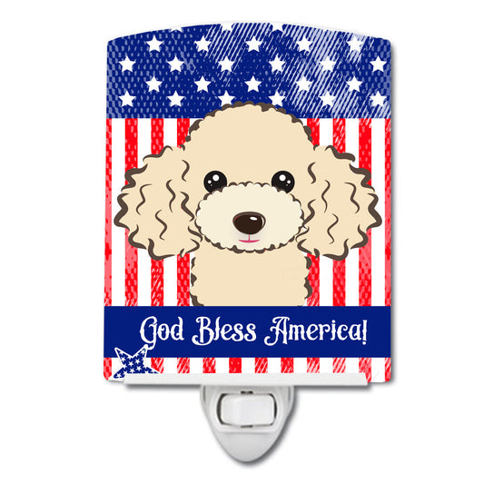 American Flag and Buff Poodle Ceramic Night Light BB2188CNL