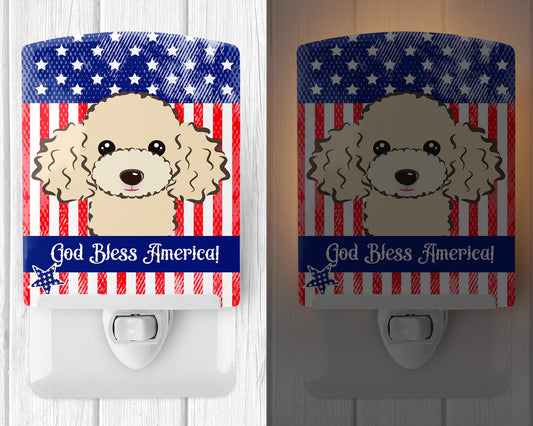 American Flag and Buff Poodle Ceramic Night Light BB2188CNL