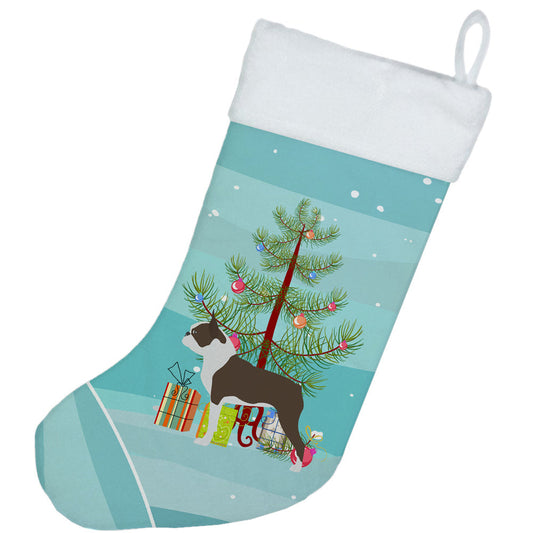Boston Terrier Merry Christmas Tree Christmas Stocking BB2962CS