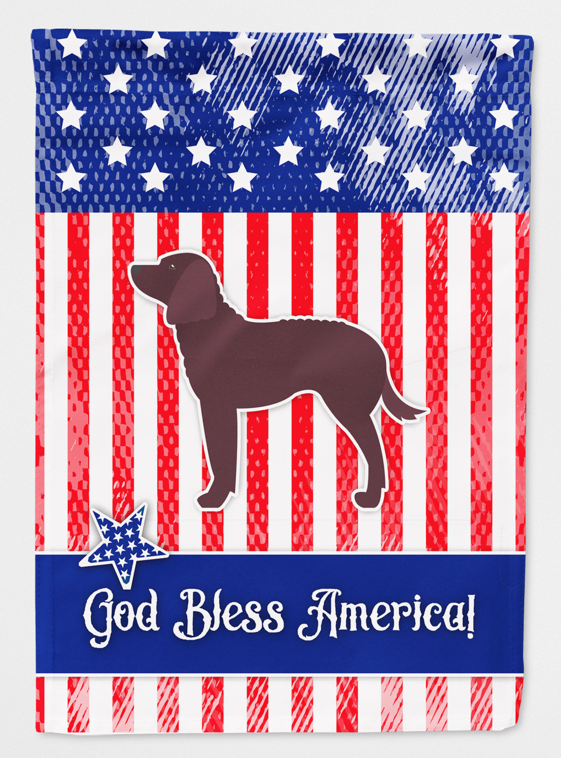 AUSA Patriotic merican Water Spaniel Flag Canvas House Size BB3301CHF