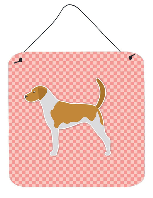 American Foxhound Checkerboard Pink Wall or Door Hanging Prints BB3598DS66