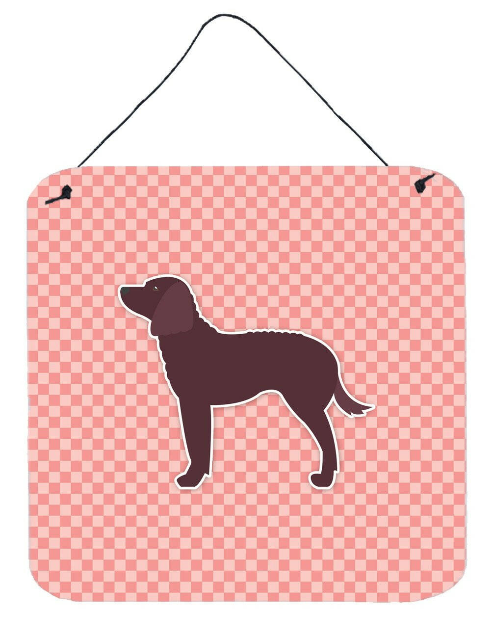 American Water Spaniel Checkerboard Pink Wall or Door Hanging Prints BB3601DS66