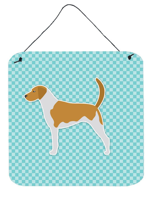 American Foxhound  Checkerboard Blue Wall or Door Hanging Prints BB3698DS66