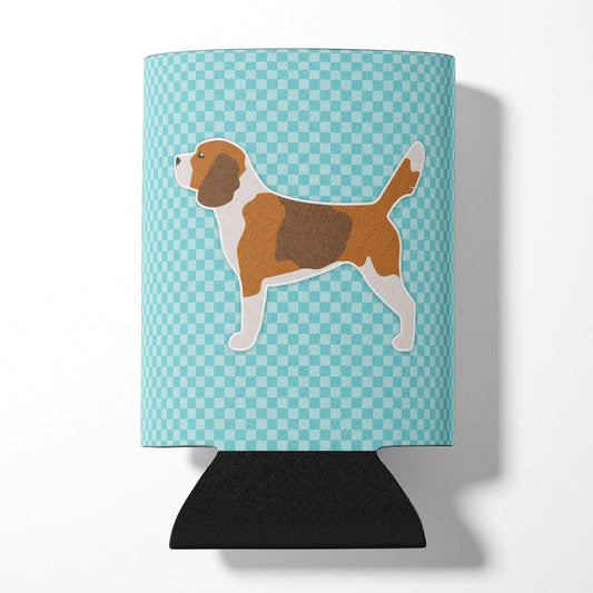 Beagle Checkerboard Blue Can or Bottle Hugger BB3710CC