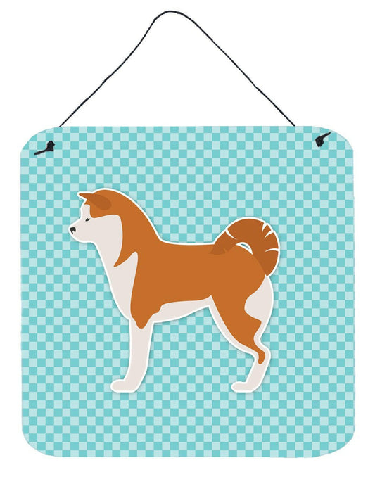 Akita Checkerboard Blue Wall or Door Hanging Prints BB3772DS66