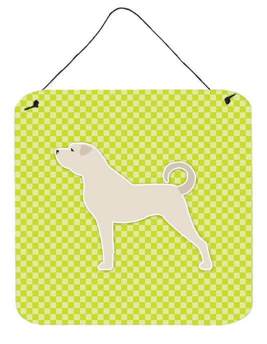 Anatolian Shepherd Checkerboard Green Wall or Door Hanging Prints BB3877DS66