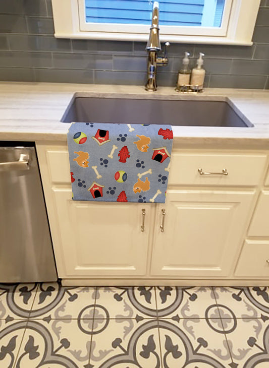 Dog House Collection Red Pomeranian Kitchen Towel BB4110KTWL