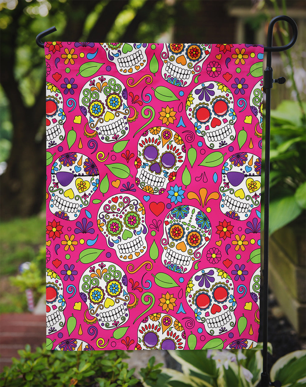 Day of the Dead Pink Garden Flag - Outdoor Decorative Yard Flag BB5115GF