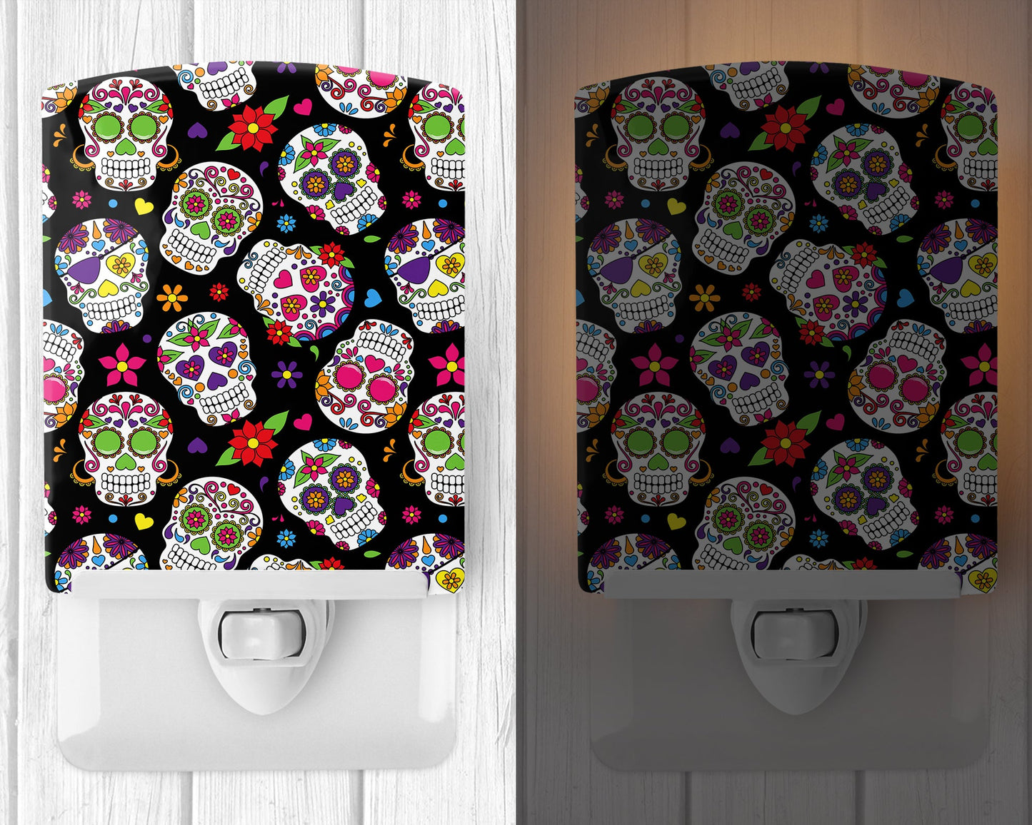 Day of the Dead Black Ceramic Night Light BB5116CNL