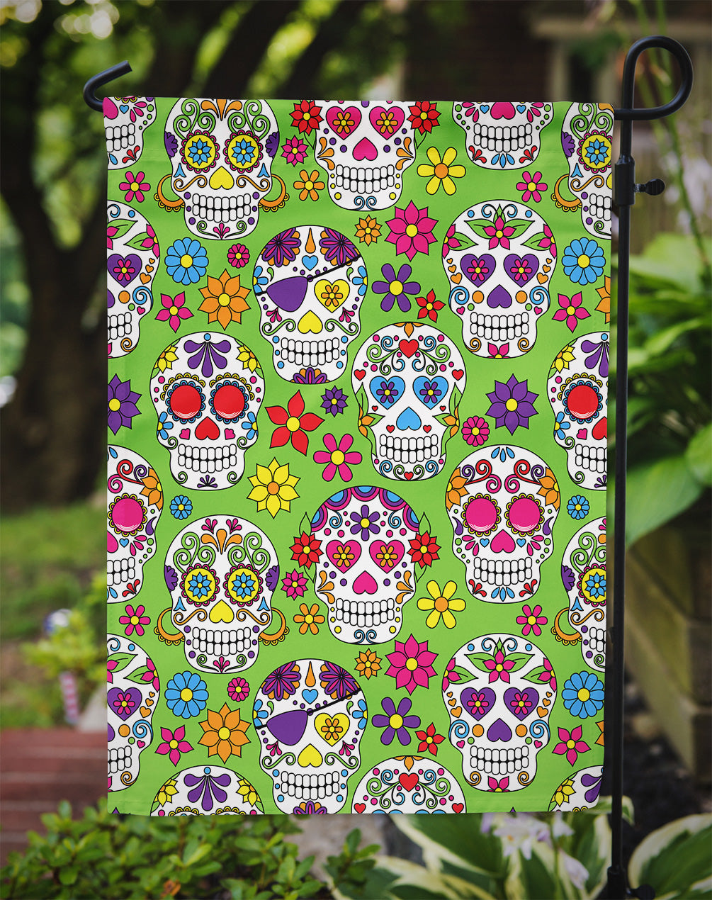 Day of the Dead Green Garden Flag - Outdoor Decorative Yard Flag BB5117GF