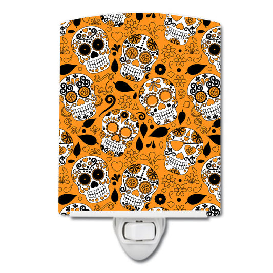 Day of the Dead Orange Ceramic Night Light BB5118CNL