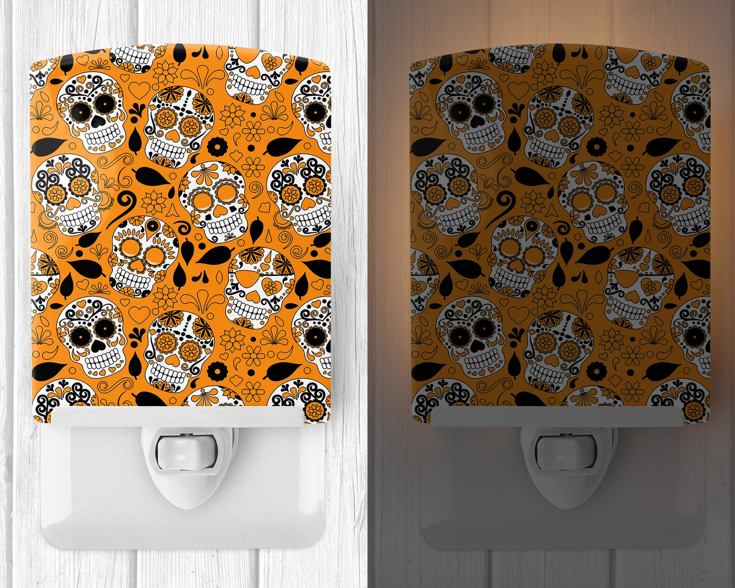 Day of the Dead Orange Ceramic Night Light BB5118CNL