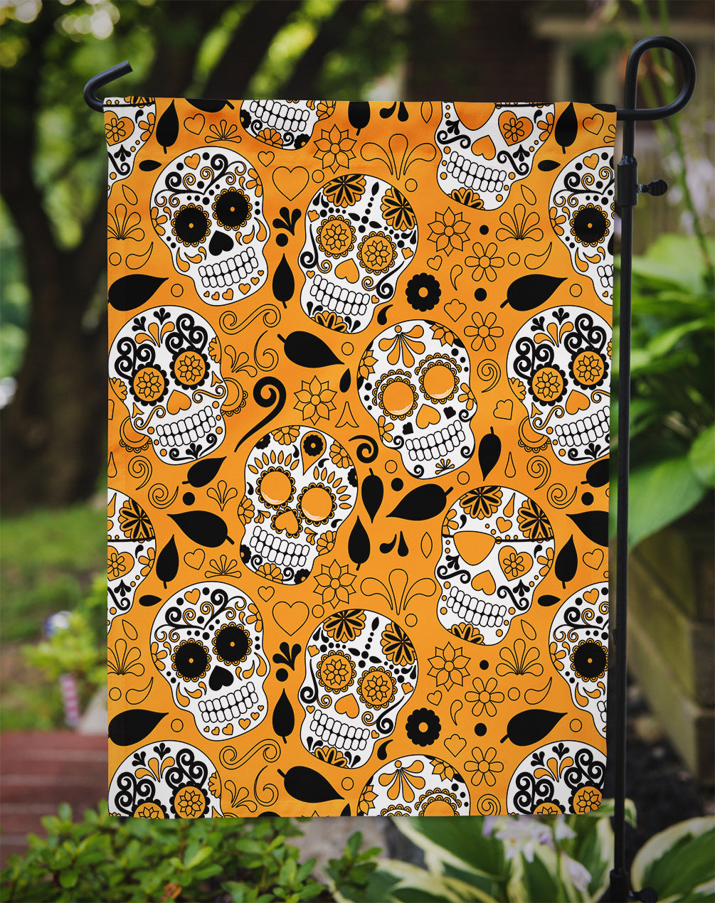 Day of the Dead Orange Garden Flag - Outdoor Decorative Yard Flag BB5118GF