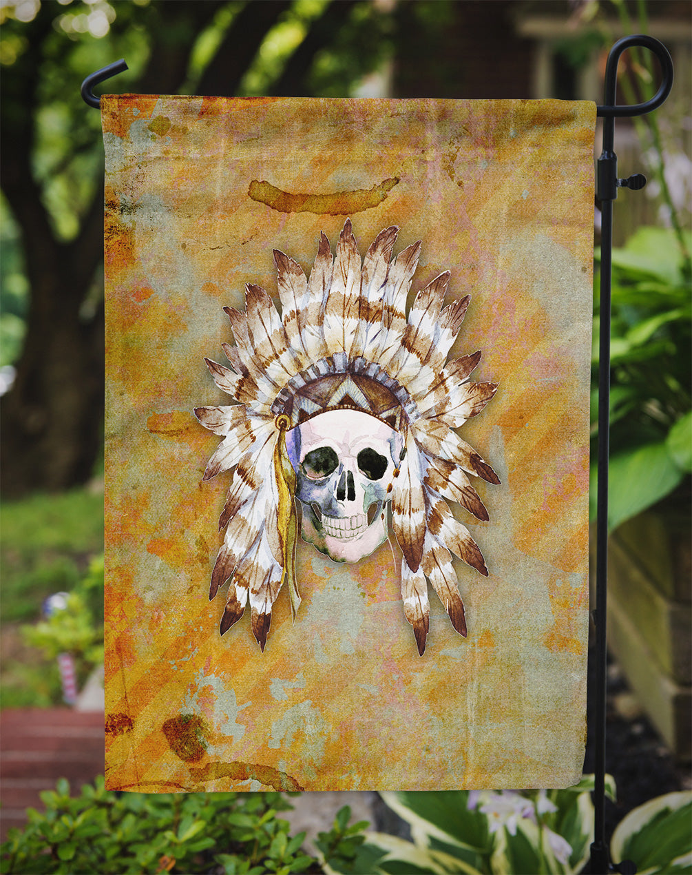 Day of the Dead Indian Skull Garden Flag - Outdoor Decorative Yard Flag BB5121GF