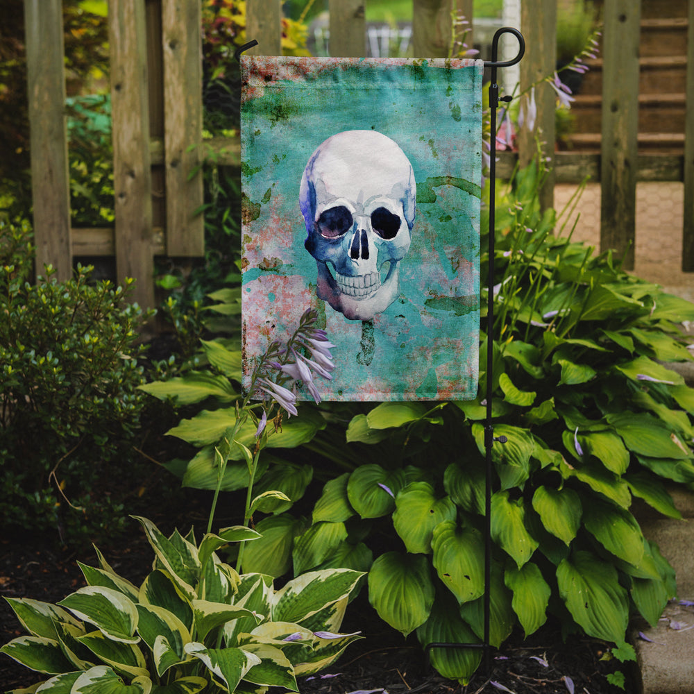 Day of the Dead Teal Skull Garden Flag - Outdoor Decorative Yard Flag BB5123GF