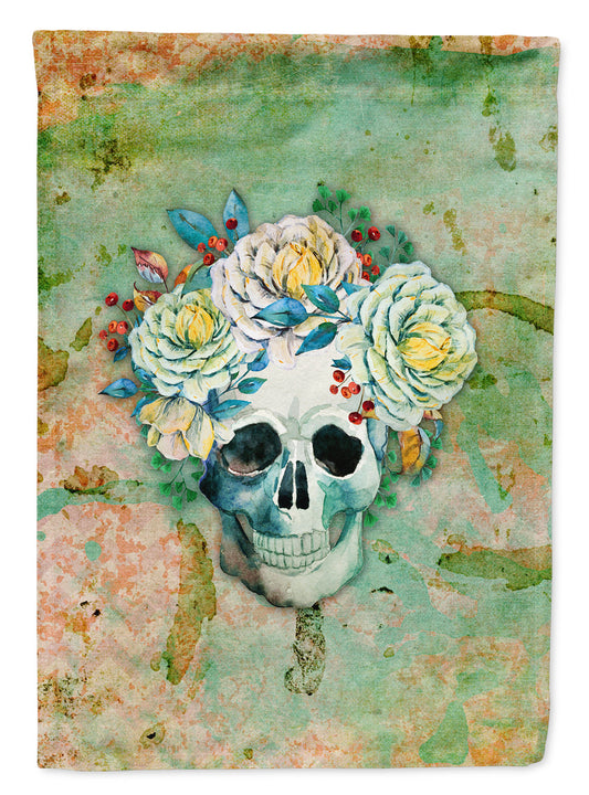 Day of the Dead Skull with Flowers Garden Flag - Outdoor Decorative Yard Flag BB5124GF